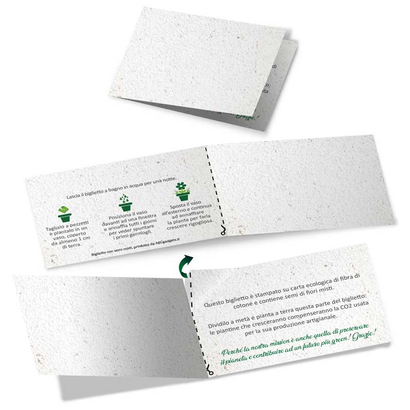 Biglietti da visita biodegradabili in carta semi piantabile