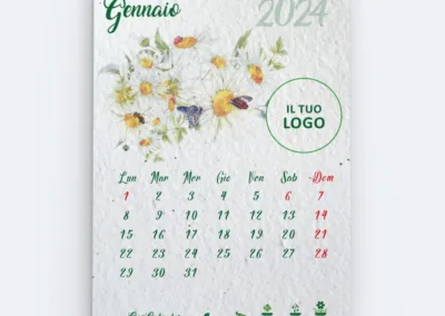 Eco calendar 2024 Camomilla personalizzabile con il tuo logo